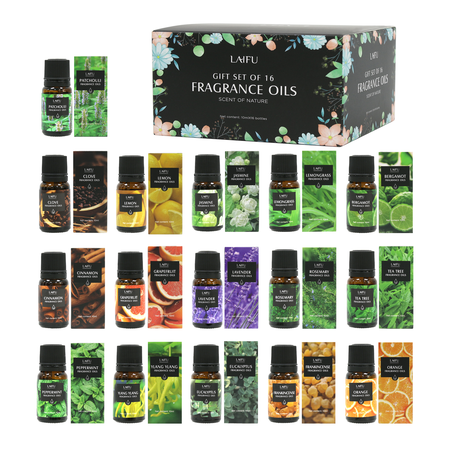 Candle Making Ingredients - 16x10ml Essential Oils Set for Diffuser