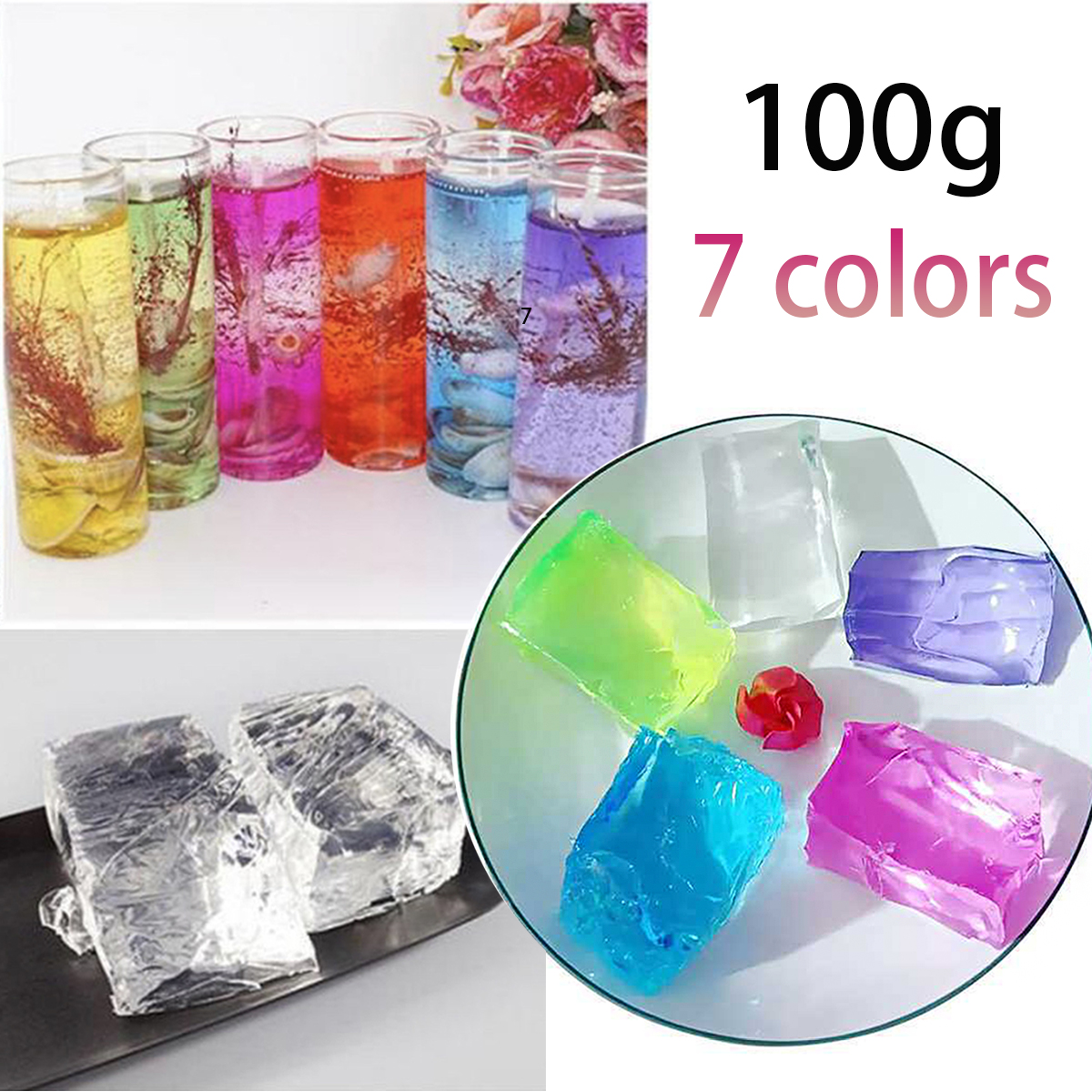 Candle Making Ingredients - 100G 7Colors Jelly Wax DIY Handmade