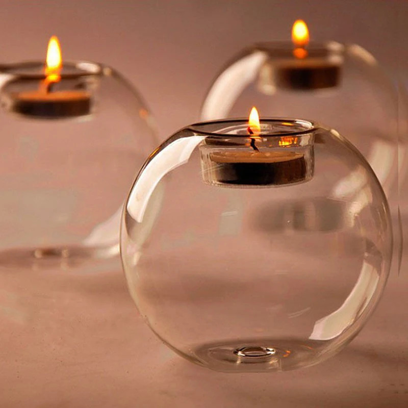 Candle Making Glass - Elegant Round Glass Candle Holders -