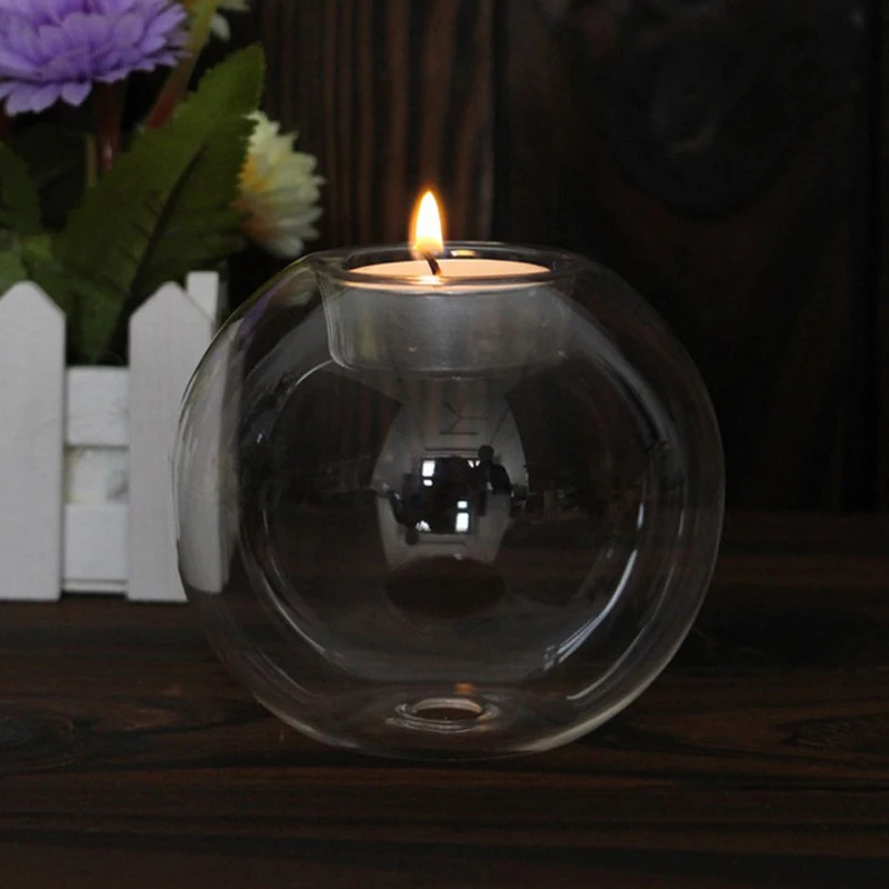 Elegant Round Glass Candle Hol - Candle Making Glass recensione e prezzo