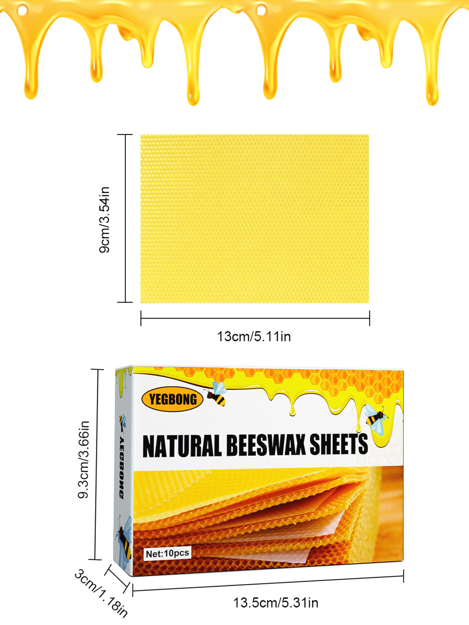 10Pcs Natural Honeycomb Bee Wa - Candle Making Ingredients recensione e prezzo