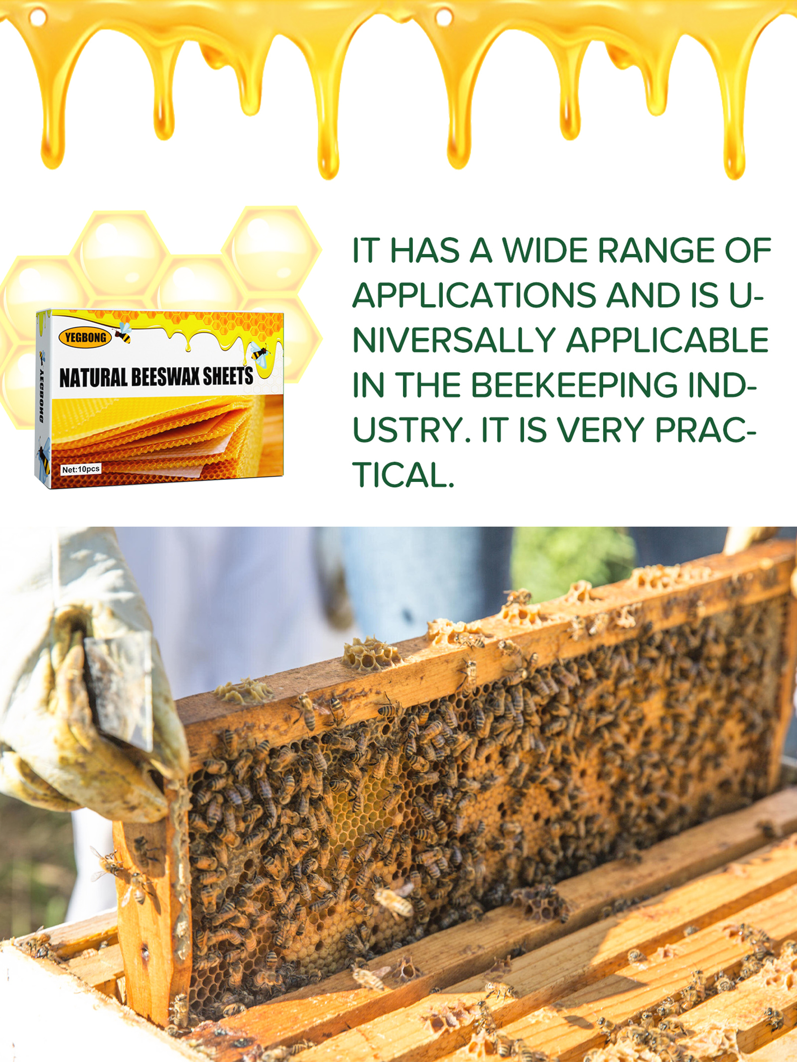 10Pcs Natural Honeycomb Bee Wa - Candle Making Ingredients recensione e prezzo