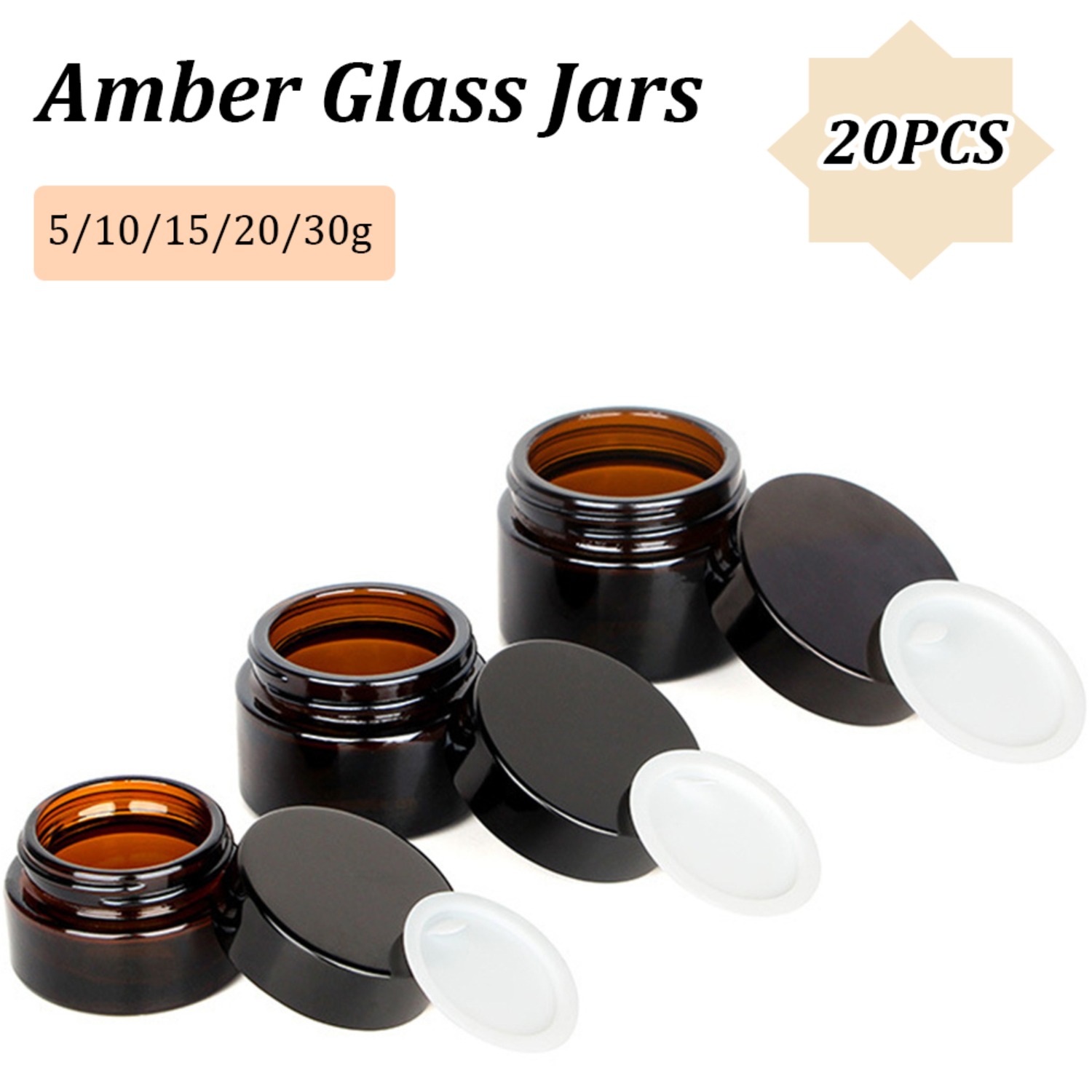 20PCS Small Amber Glass Jars w - Candle Making Glass recensione e prezzo