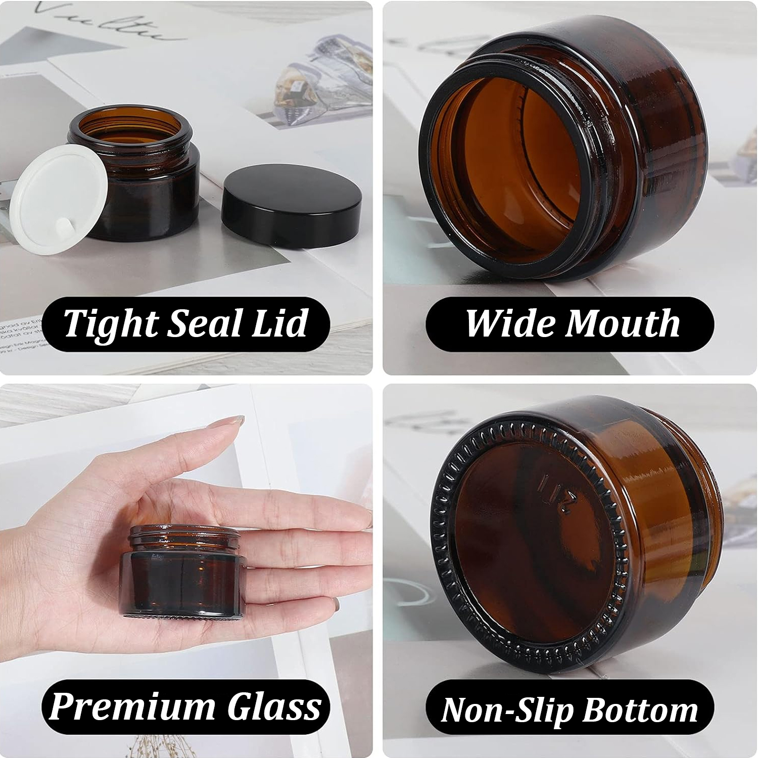20PCS Small Amber Glass Jars w - Candle Making Glass recensione e prezzo